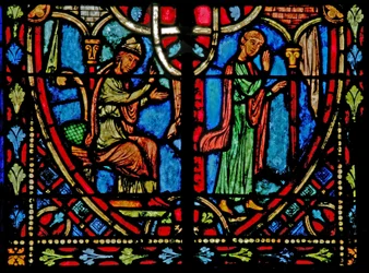 Fenêtre w2 représentant une scène de l