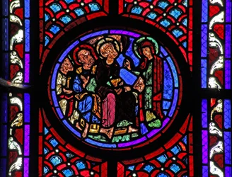 Scène de la vie de Sainte Marie-Madeleine - la sainte annonce la Résurrection aux disciples