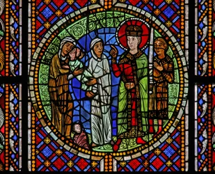 Fenêtre w3 représentant Salomon attribue l