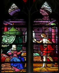 Fenêtre w4 représentant le Christ apparaît à sa mère