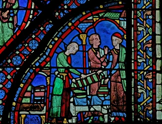 Fenêtre w5 représentant les donateurs - drapiers
