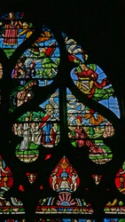 Fenêtre w6 représentant une scène de la vie de Sainte Marie-Madeleine - la dernière communion des saints