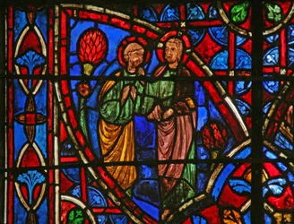 Fenêtre w7 représentant Saint Pierre avec le Christ