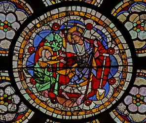 Fenêtre w7 représentant une scène de Résurrection : Noli Me Tangere