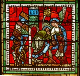Fenêtre wXVIII représentant Saint Pierre conduit hors de prison par un ange