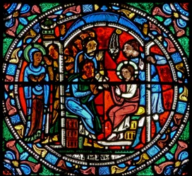 Fenêtre wXV représentant Jésus trouvé dans le Temple