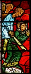 Fenêtre wXX représentant Saint Valéry persécuté pour ne pas avoir adoré les idoles