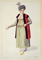 Femme de Roumélie, période ottomane, troisième quart du XVIIIe siècle