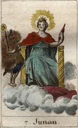 Représentation de Junon, reine des dieux et du ciel, elle est la sœur et l