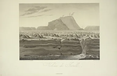 Volcan de Jorullo, dessiné par Gmelin, illustration de 