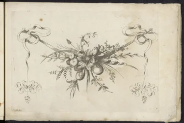 Feston de fruits, feuilles et fleurs