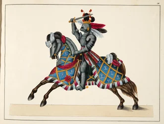 Un chevalier à un tournoi, planche de 