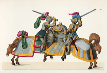 Deux chevaliers à un tournoi, planche de 