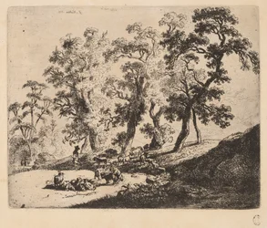 Paysage avec bergers