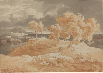 Paysage côtier italien avec un orage