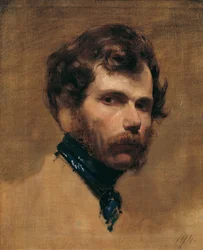 Autoportrait avec un foulard bleu