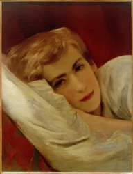 Friedrich (Fritz) Amerling sur le lit de malade