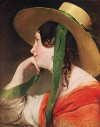 Jeune fille au chapeau de paille jaune
