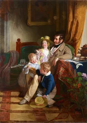 Rudolf von Arthaber et ses enfants Rudolf, Emilie et Gustav