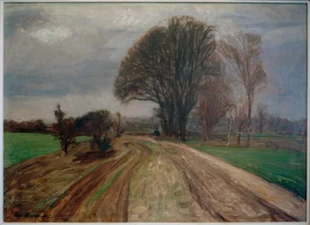 Route de campagne avec cycliste