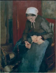 Vieille femme qui tourne