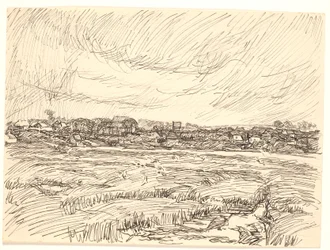 Paysage avec village