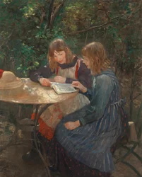 Deux filles dans le jardin