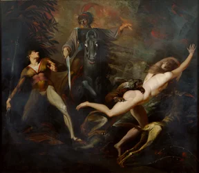 Théodore rencontre dans le bois le spectre de son ancêtre Guido Cavalcanti, vers 1783