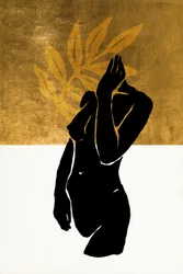 Feuilles dorées, nu