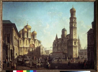 La place de la cathédrale dans le Kremlin de Moscou