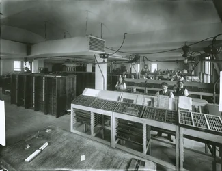 Salle de composition du New York Evening Post