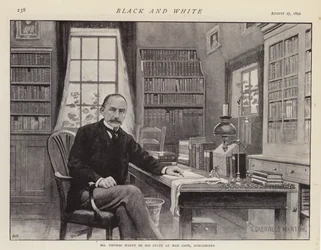 Thomas Hardy dans son bureau à Max Gate, Dorchester