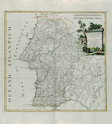Estrémadure du Portugal Alentejo ou Algarve, gravure par G. Zuliani tirée du Tome I du Nouvel Atlas publié à Venise en 1776 par Antonio Zatta, Collection Privée