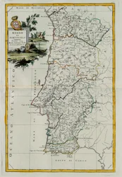 Royaume du Portugal, gravure par G. Zuliani tirée du Tome I du Nouvel Atlas publié à Venise en 1776 par Antonio Zatta, Collection Privée