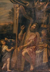 David jouant de la harpe