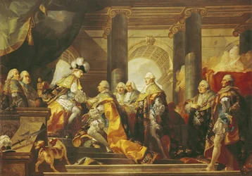 Louis XVI (1754-93) Roi de France, recevant l
