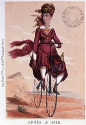 Après le bain. Lithographie de Darlinghe d