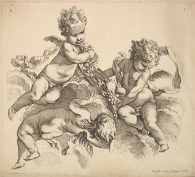 Trois enfants avec une assiette de fruits