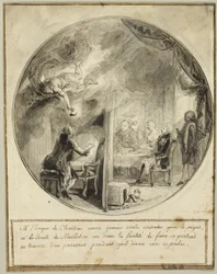 Gabriel de Saint-Aubin exécutant le portrait de l