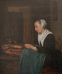 Une vendeuse endormie