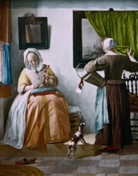 G. Metsu, Dame lisant une lettre et servante