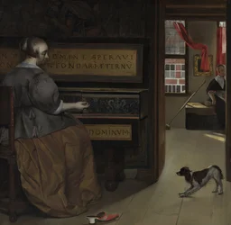 Dame au virginal, vers 1660-67 (huile sur toile)