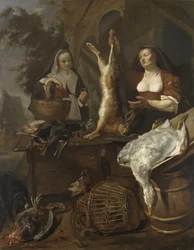 Femme vendant du gibier à l