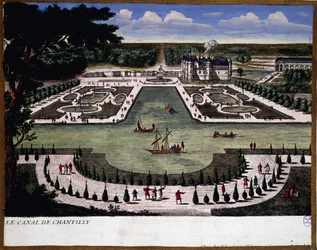 Canal du domaine de Chantilly - gravure de Perelle