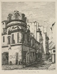 Eaux-Fortes sur le Vieux Paris : Ancienne école de médecine rue de la Bûcherie, 1865