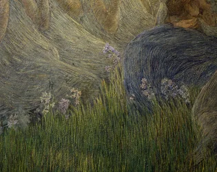 Herbe et fleurs, détails de La Maternité