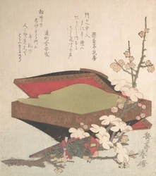 Fleurs de prunier et boîte à gâteaux, 1819