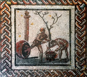 Scène de poterie (mosaïque, fin 2e, début 3e siècle)