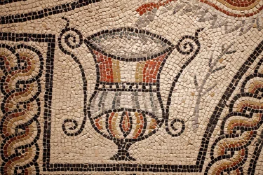 Mosaïque avec poissons, détail