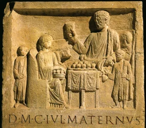 Relief représentant un festin, civilisation romaine